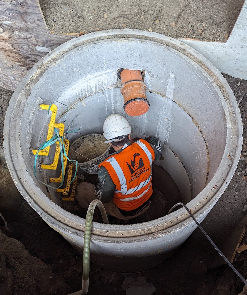 Hardrock Groundworks setting up drainage