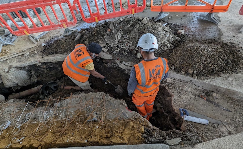 Hardrock Groundworks team digging out foundations