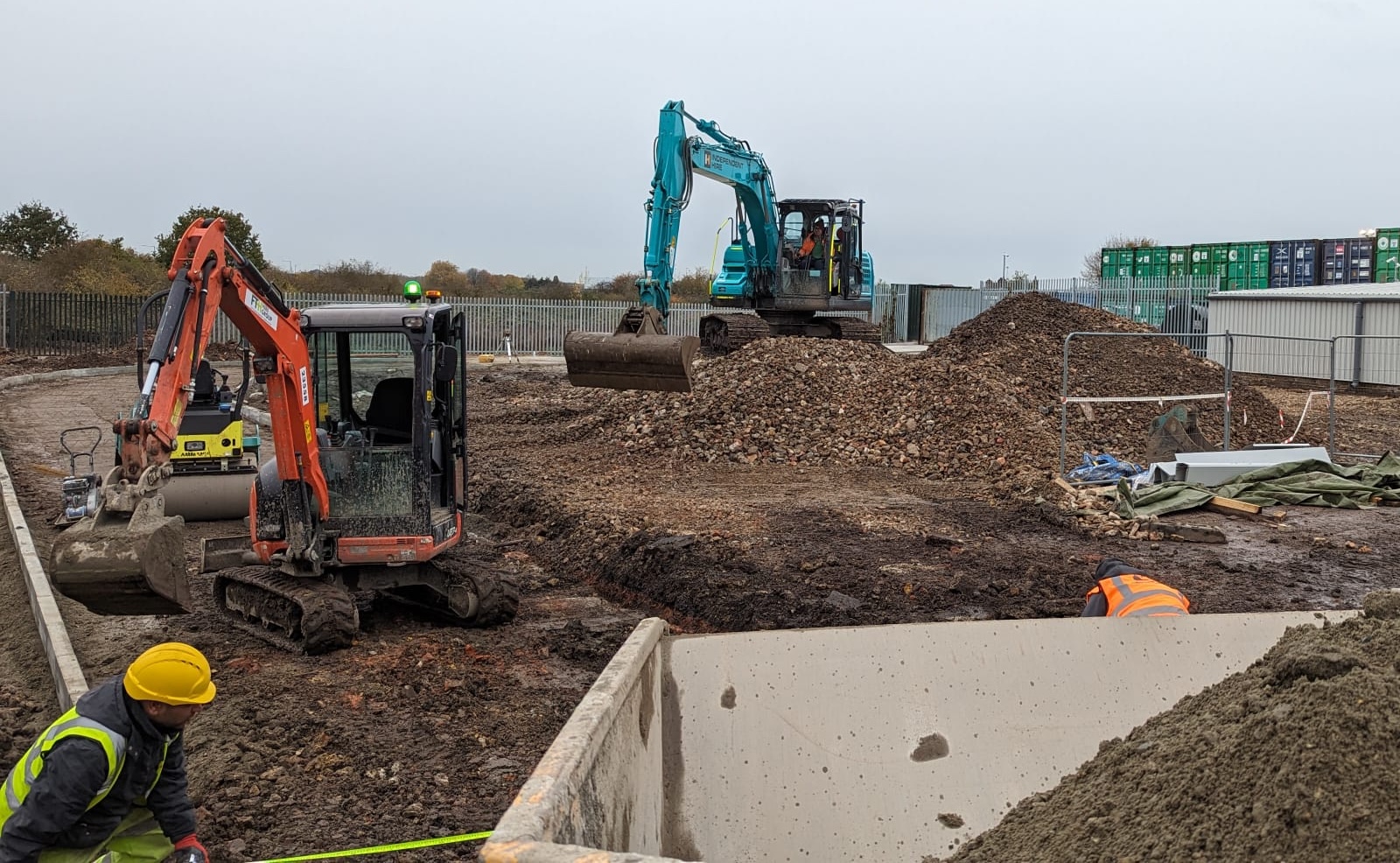 Hardrock Groundworks team working on foundations