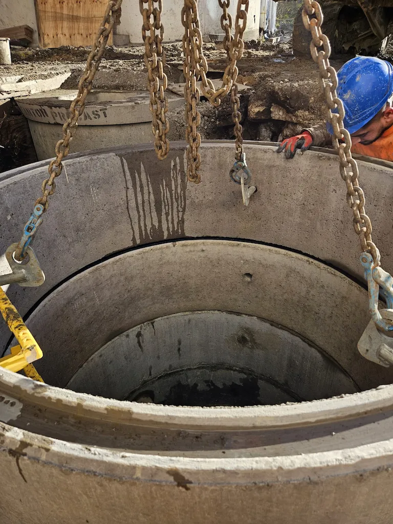 Manhole ring installation by Hardrock Groundworks